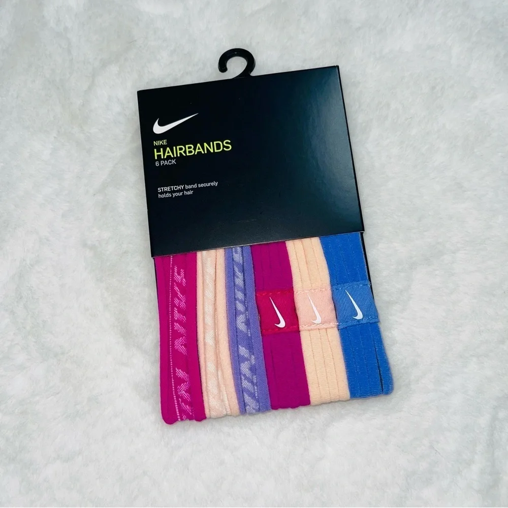 Nike Hairbands 6-Pack - Pink, Purple, Peach